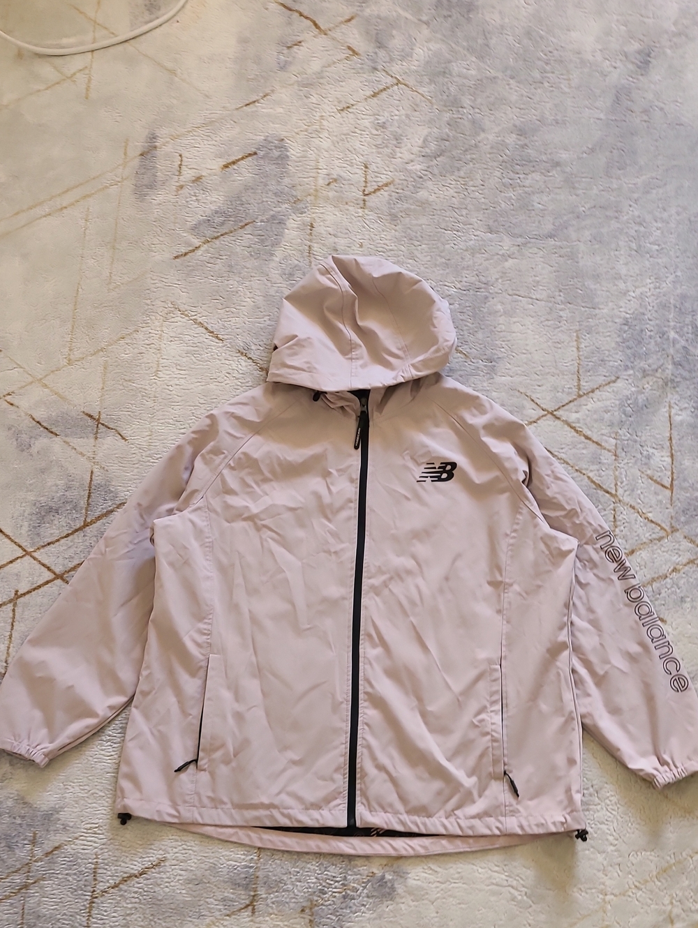 New Balance Women’s Plus Size 3X Pink Hooded Windbreaker Jacket Logo Lightweight